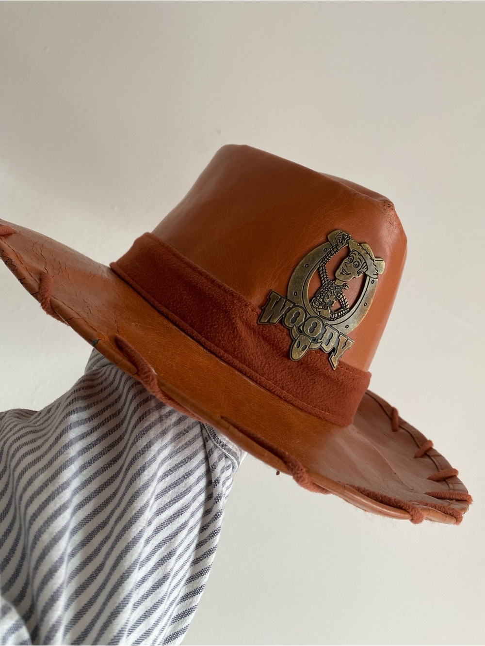 Tan Brown Faux Leather Woody Hat from Toy Story Disney Parks